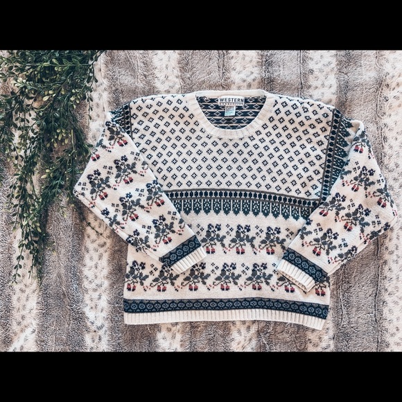 Western Connection Vintage Knit Christmas Sweater - Picture 2 of 6